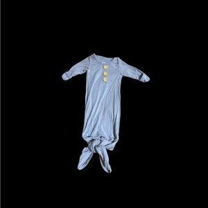 Blue Baby Gown with faux wood Buttons